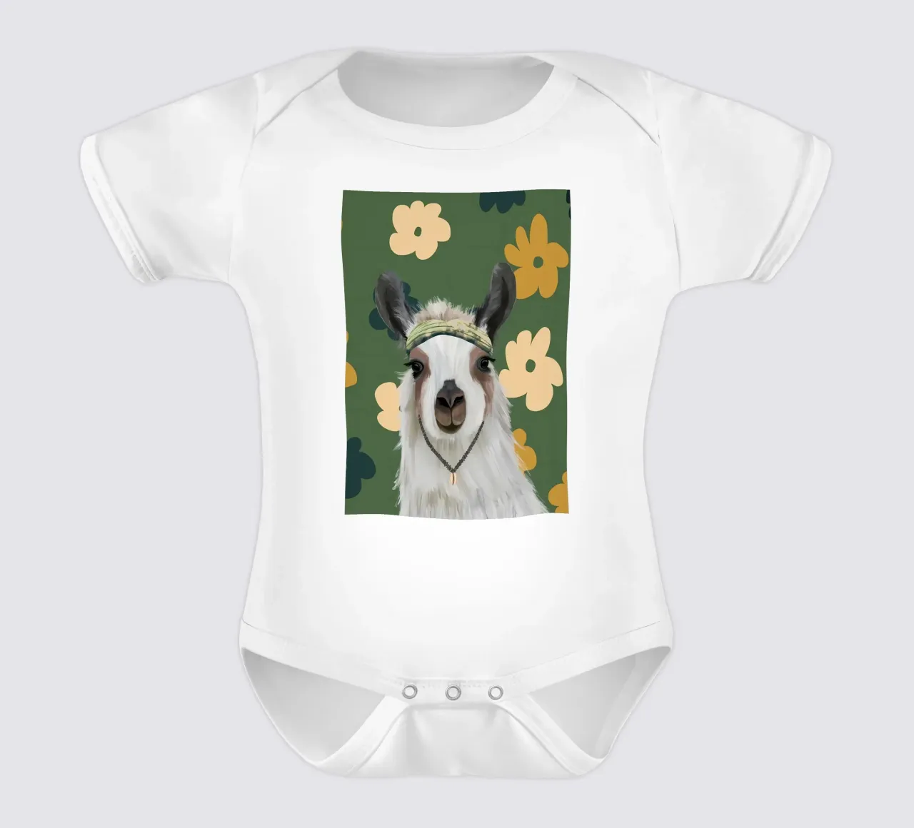 Fiori Boho Llama Retro body neonato maniche corte da diedrich