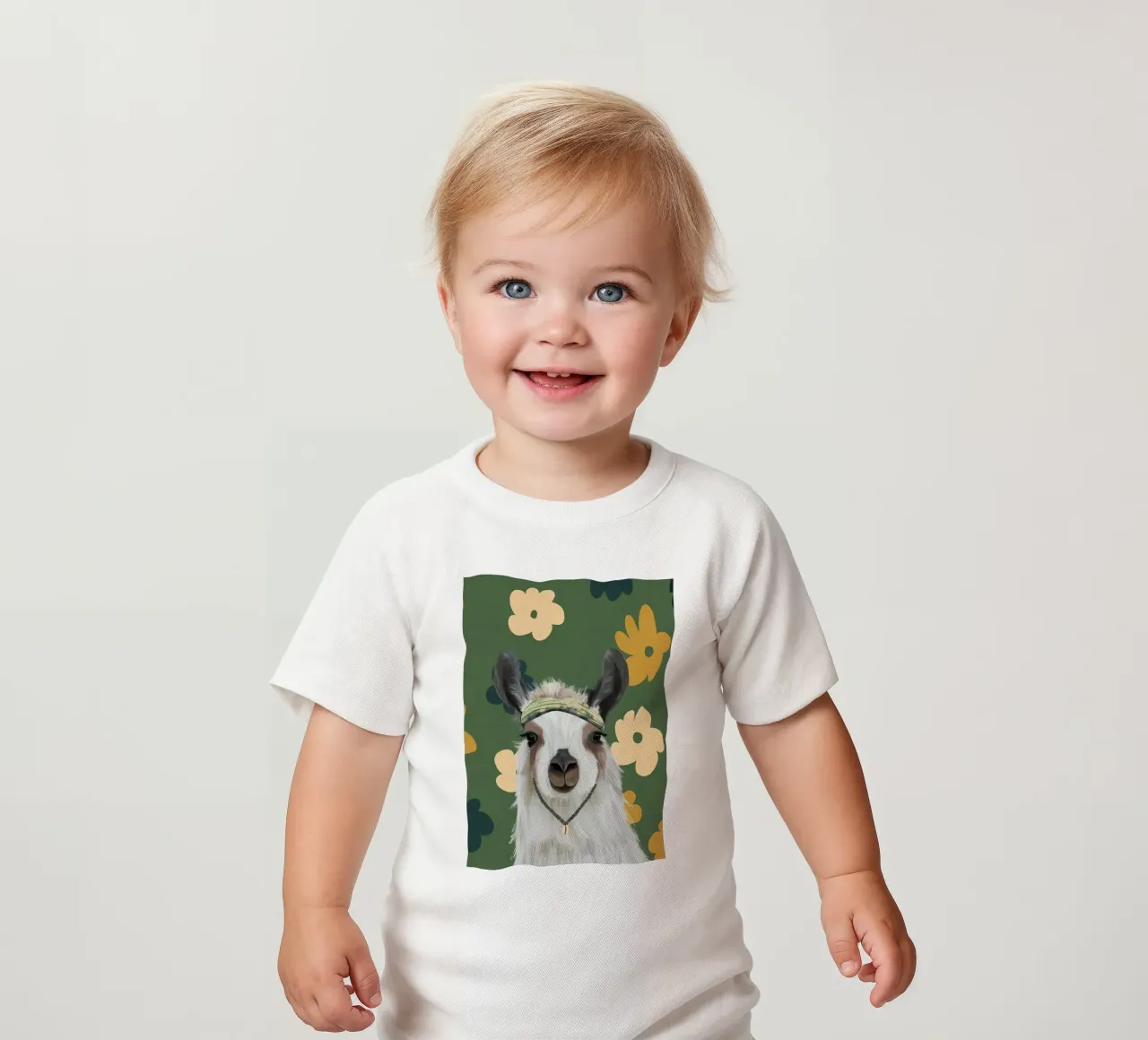 Fiori Boho Llama Retro maglietta neonato da diedrich