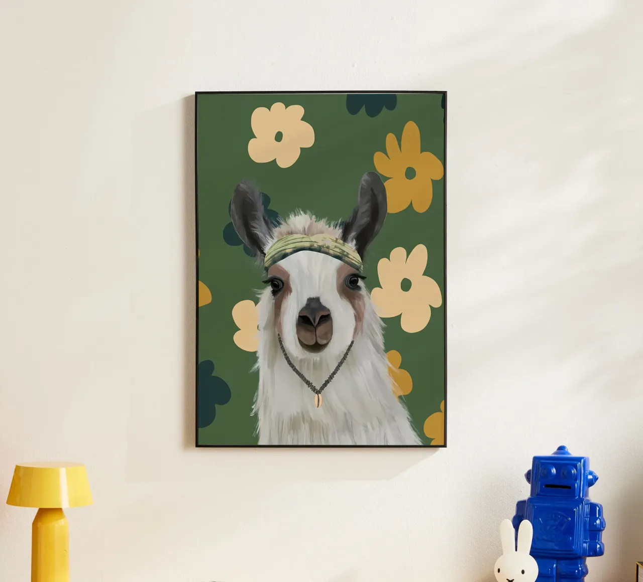 Fiori Boho Llama Retro alluminio dibond da diedrich
