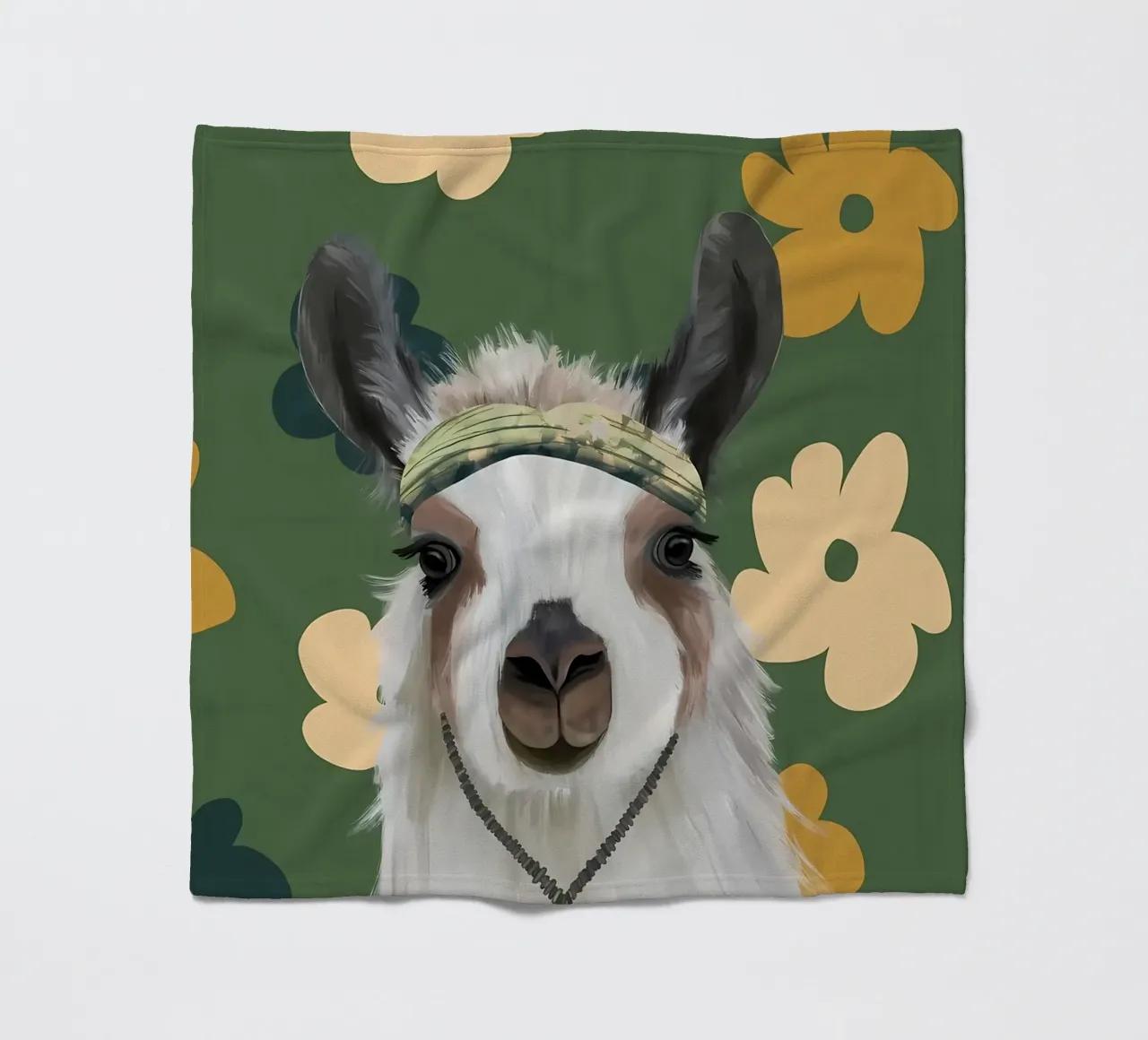 Fiori Boho Llama Retro coperta in pile da diedrich