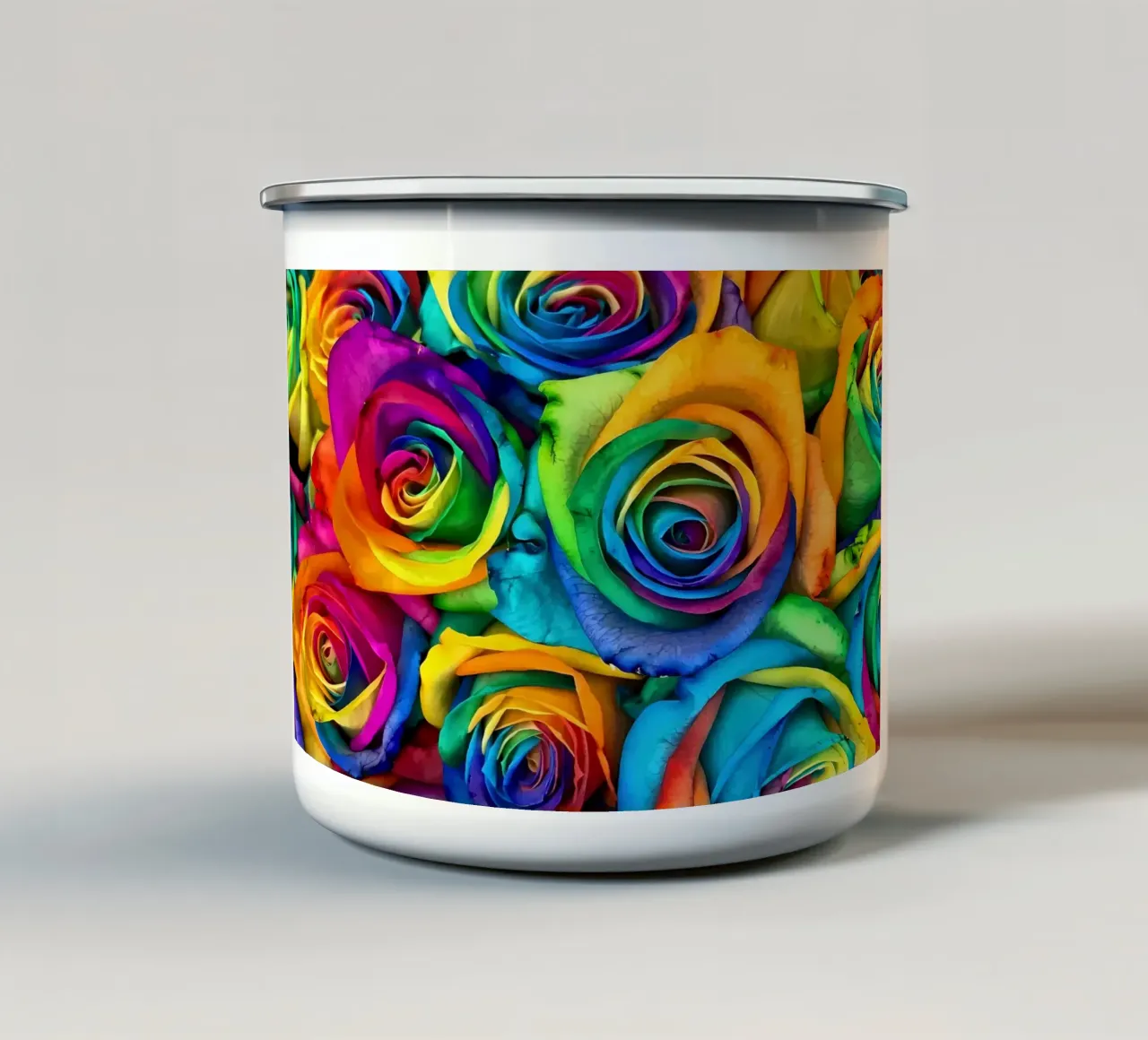 Rose retrò tazza in smalto da diedrich