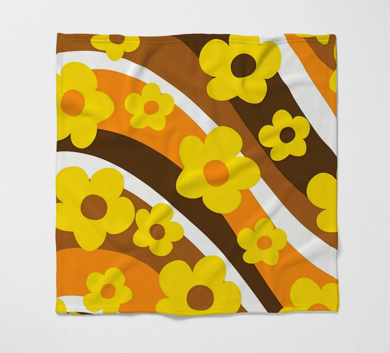 Retro-Blume Welle 1 Fleecedecke von diedrich