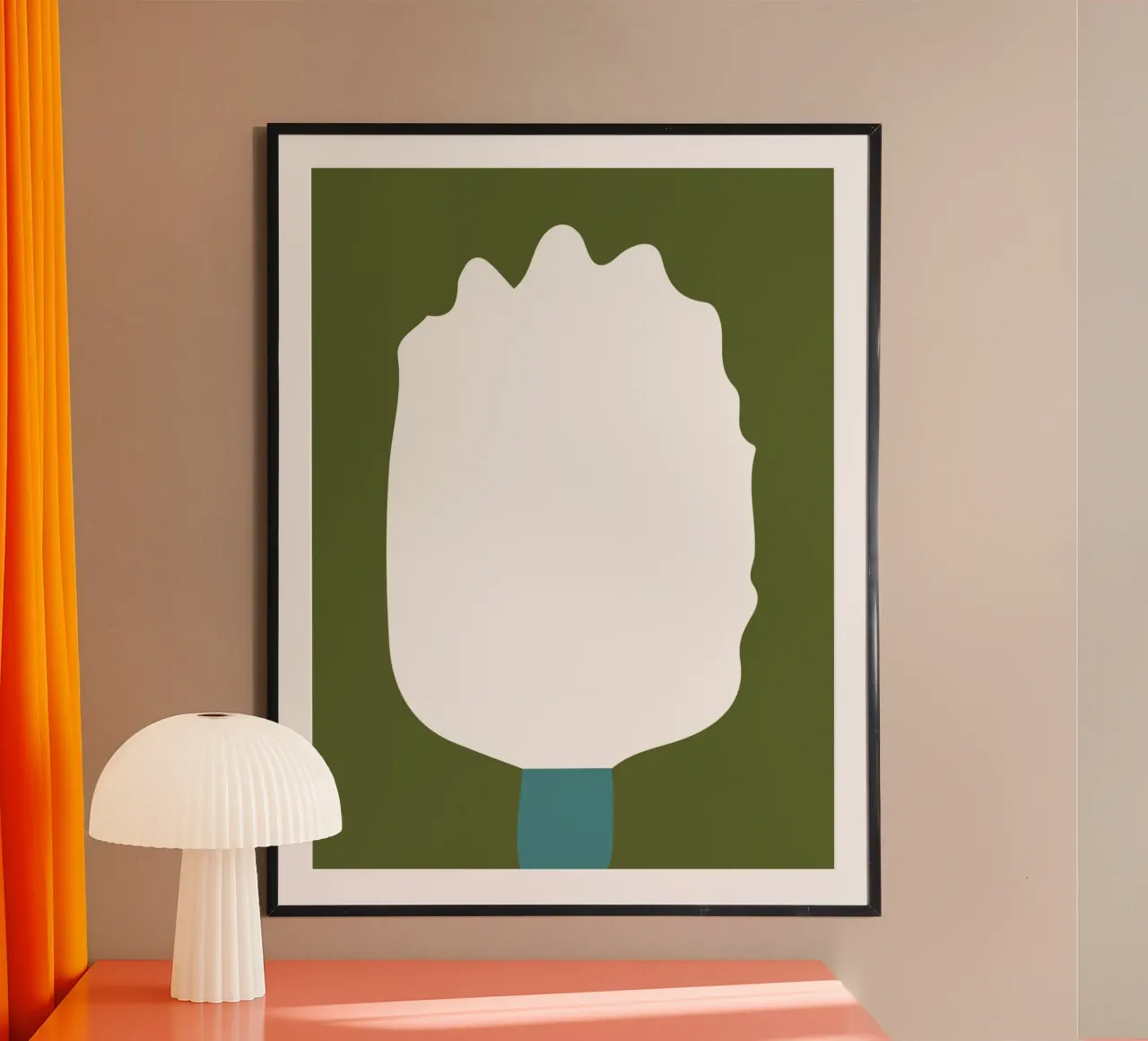 White tree poster con telaio in alluminio da LisaArtes