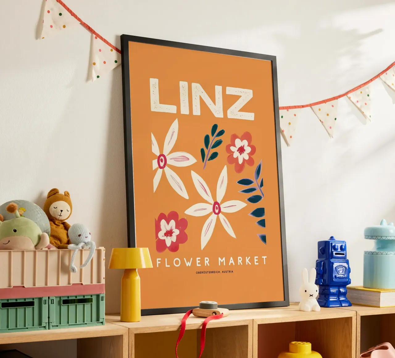 Mercato dei fiori retrò di Linz carta hahnemühle da diedrich