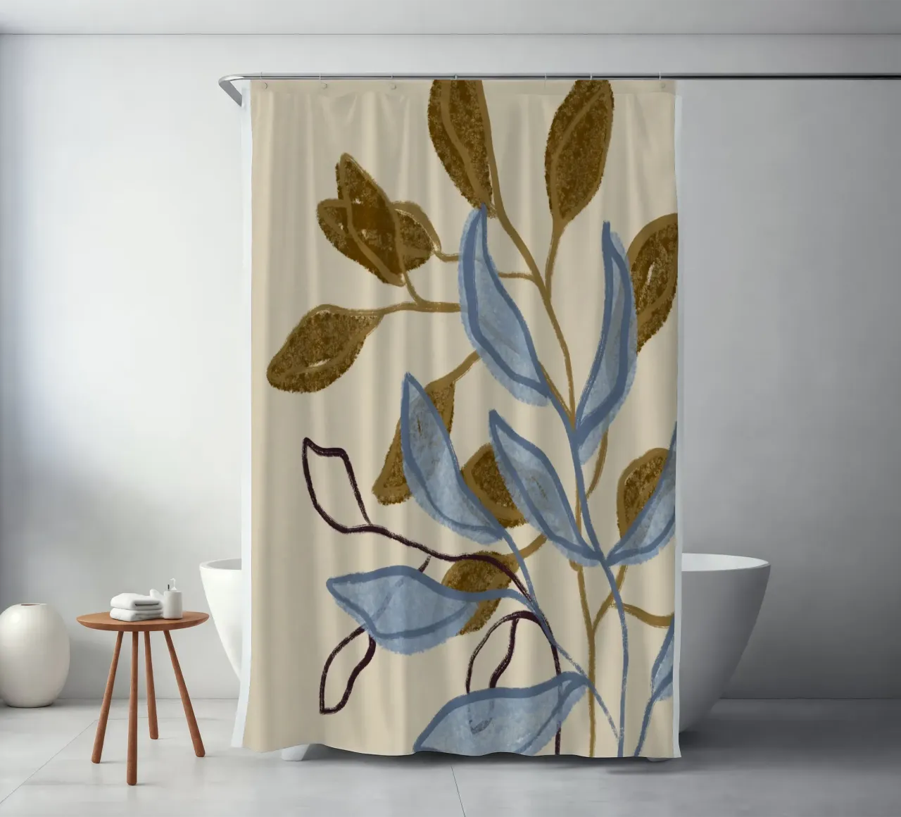 Three Branches shower curtain by Alisa Galitsyna