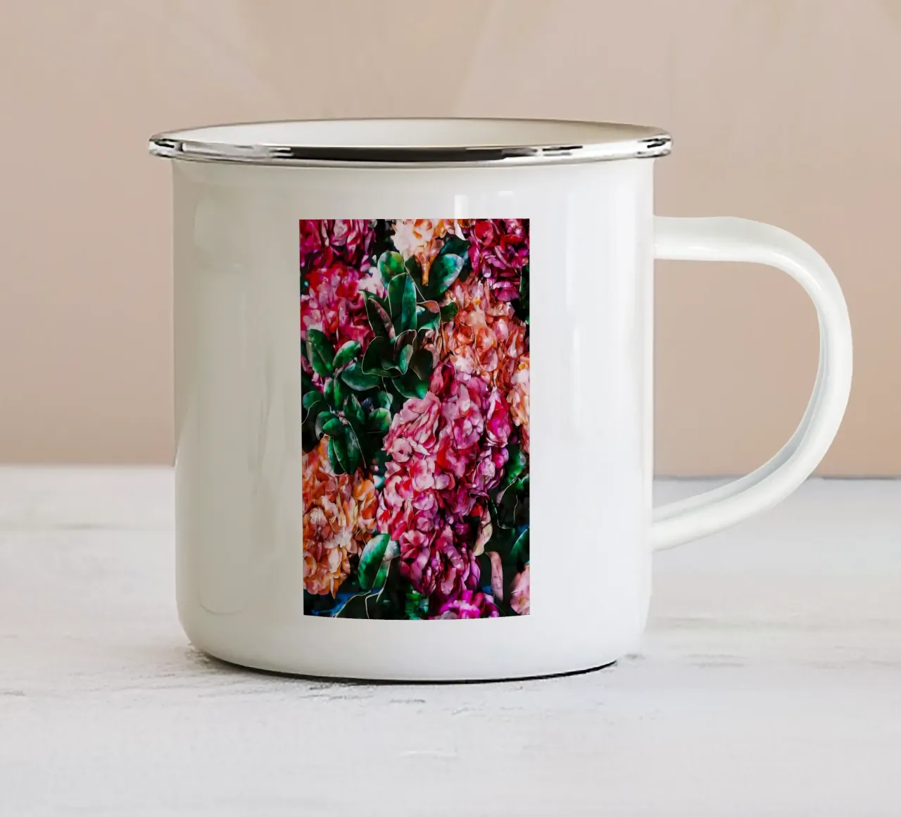 Fiori retrò tazza in smalto da diedrich