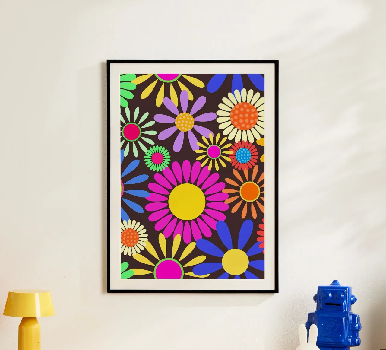 Flower Power retrò anni '60 poster con telaio in alluminio da diedrich