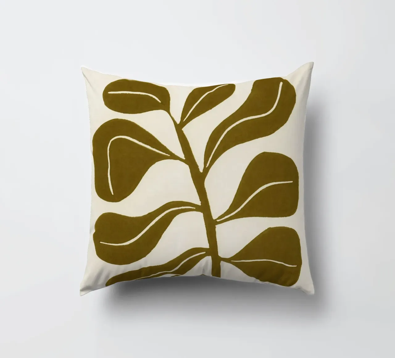 Pianta d'appartamento Linocut #2 cuscino da Alisa Galitsyna