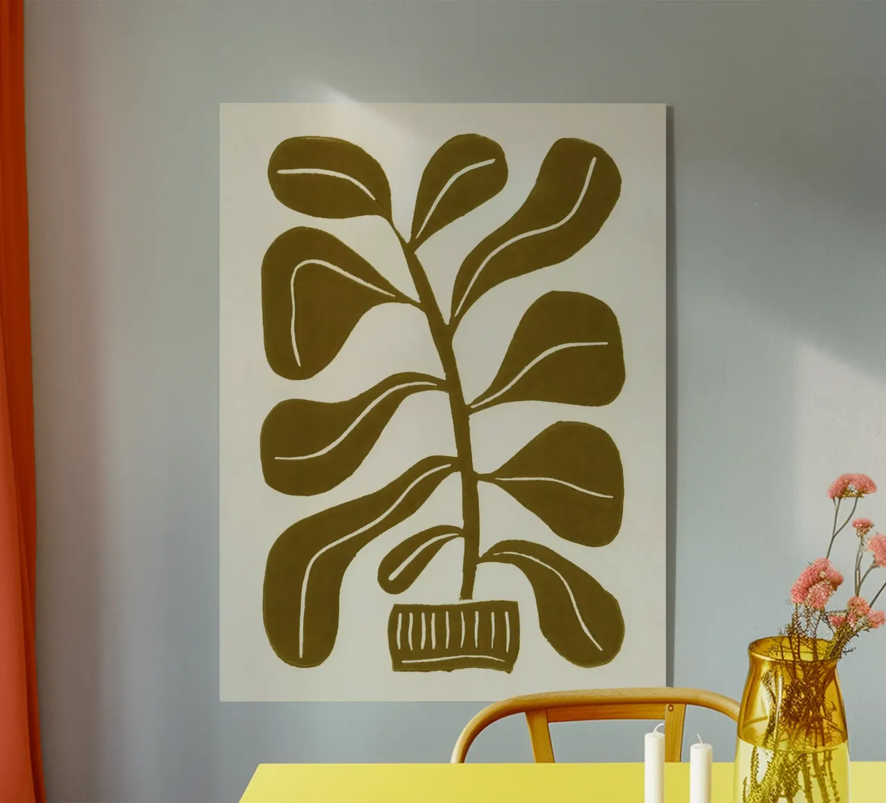 Pianta d'appartamento Linocut #2 plexiglass da Alisa Galitsyna