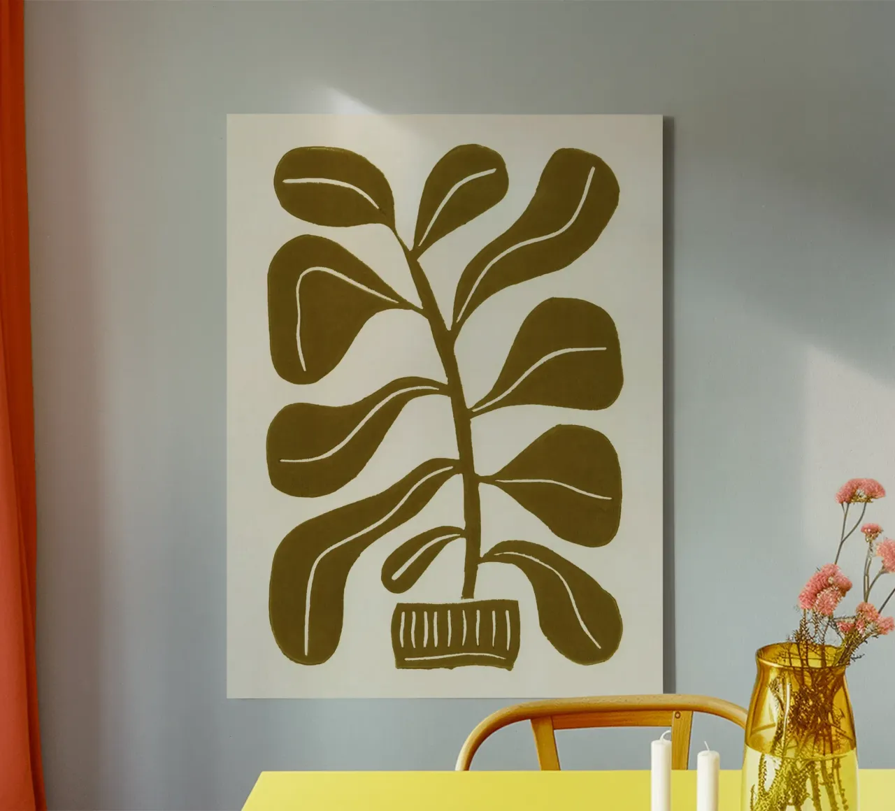 Pianta d'appartamento Linocut #2 tela da Alisa Galitsyna