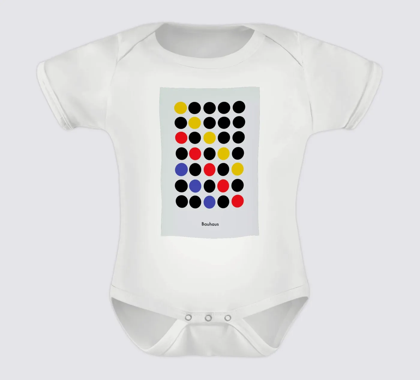 Primary Pattern short-sleeve baby romper by Studio One