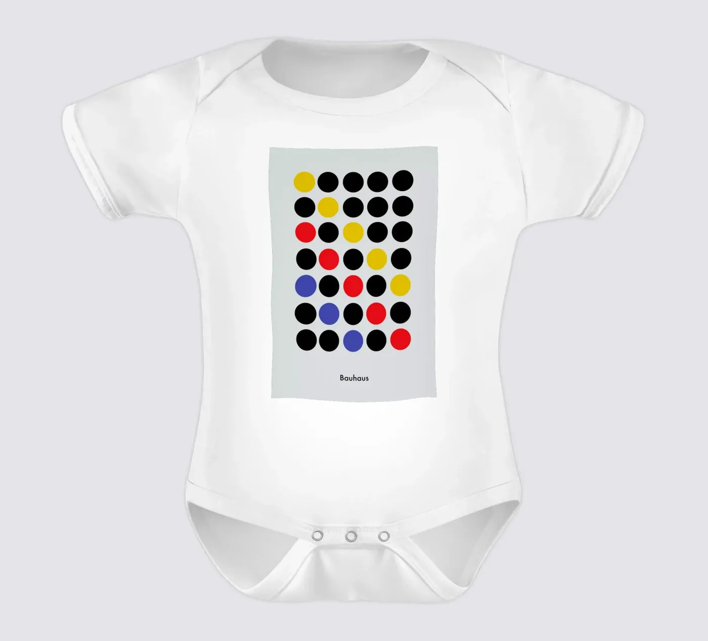 Primary Pattern short-sleeve baby romper by Studio One