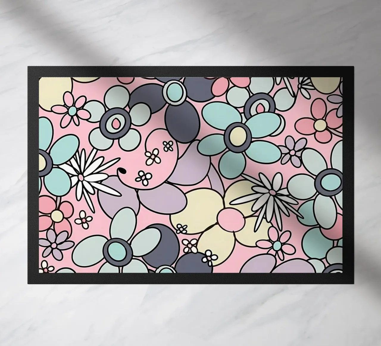 70s Retro Flower Glam 3 doormat by diedrich
