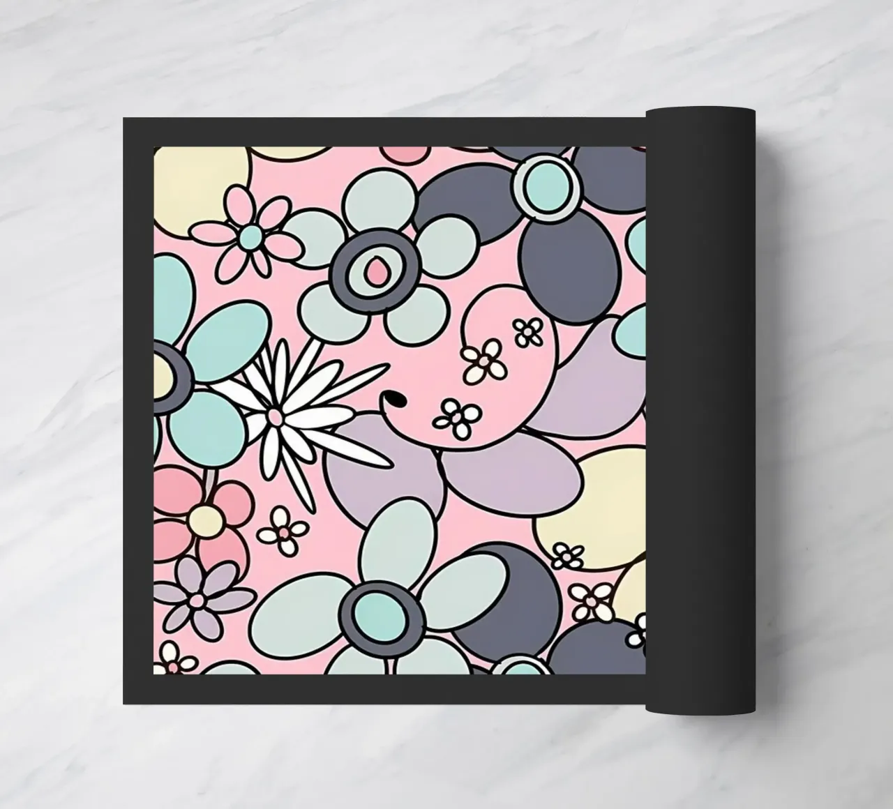 70s Retro Flower Glam 3 doormat by diedrich
