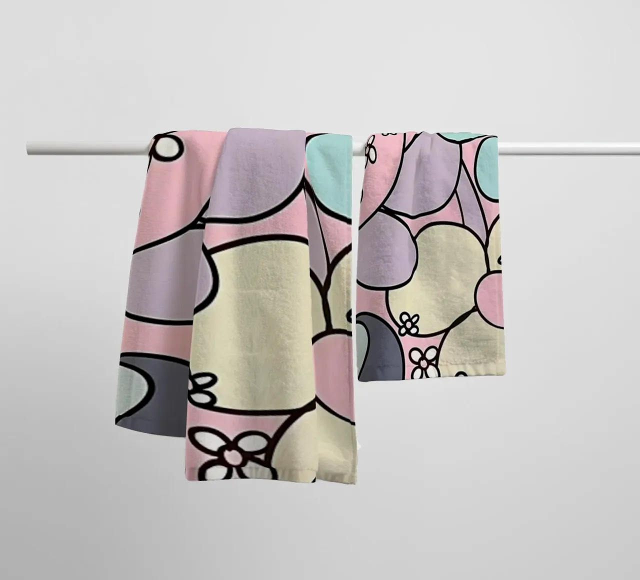 Fiori retrò anni '70 Glam 3 asciugamano da bagno da diedrich
