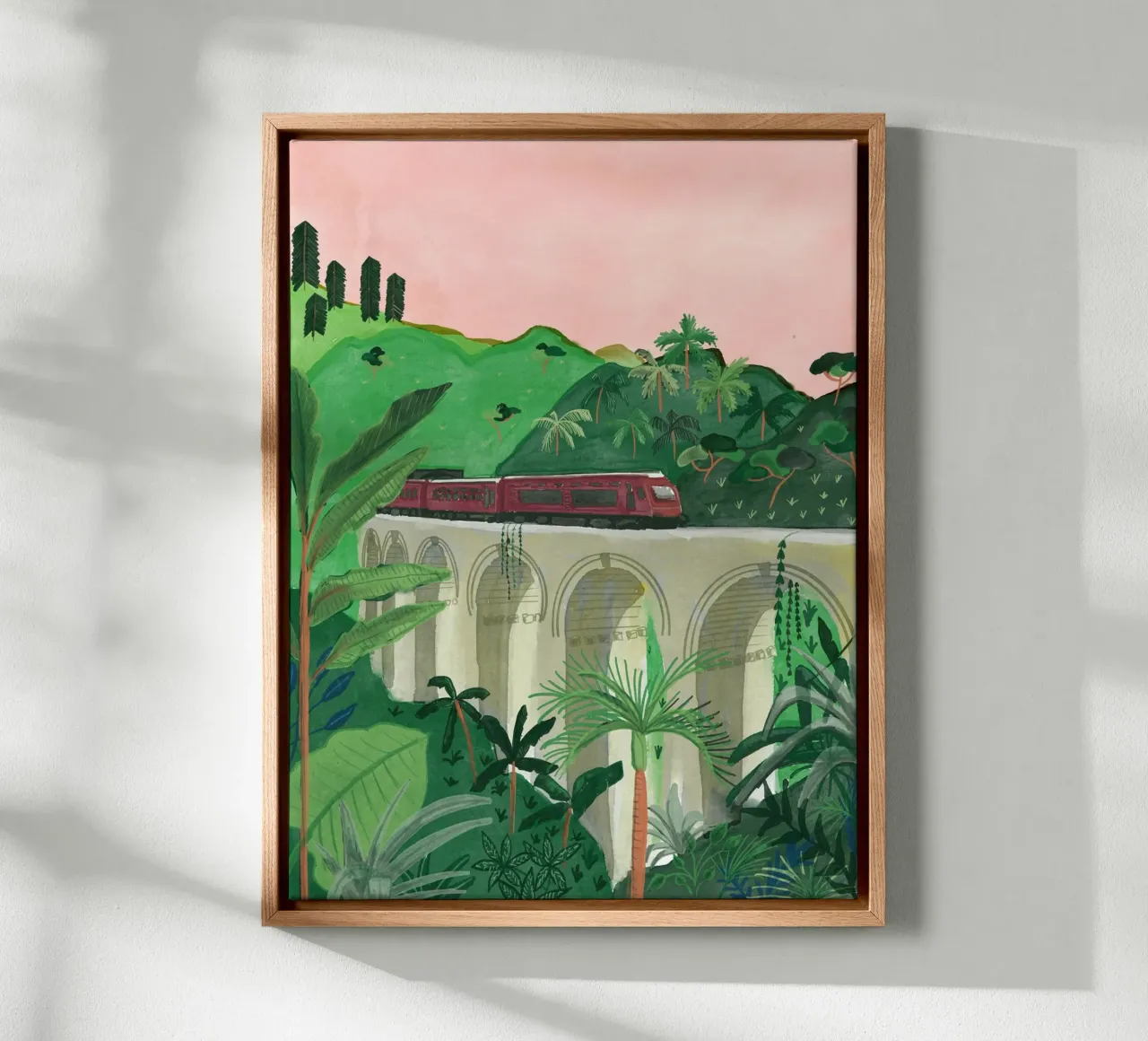 Trein, Negenboogbrug, Ella Badulla Sri Lanka Illustratie canvas met Baklijst van This Wild Soul - Illustration