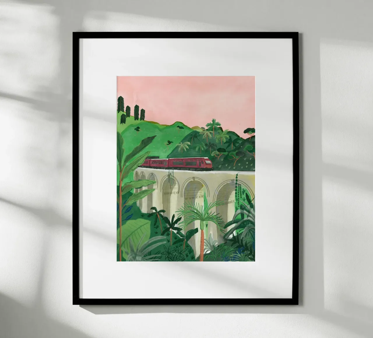 Treno, Ponte a nove archi, Ella Badulla Sri Lanka Illustrazione poster da This Wild Soul - Illustration