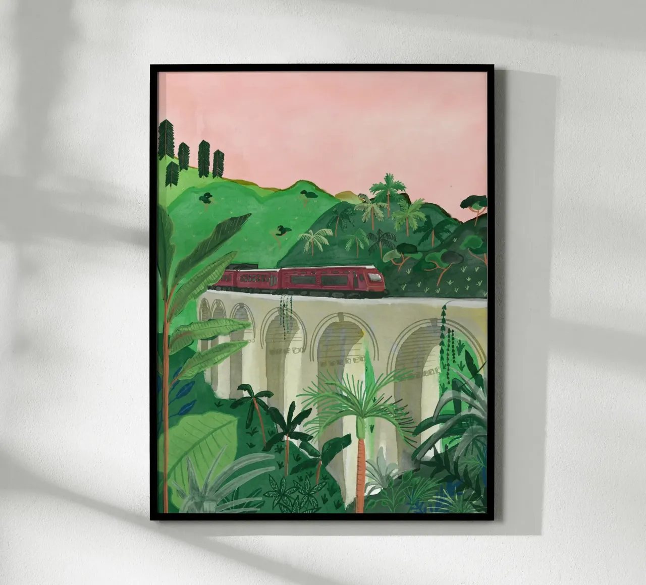 Treno, Ponte a nove archi, Ella Badulla Sri Lanka Illustrazione poster da This Wild Soul - Illustration