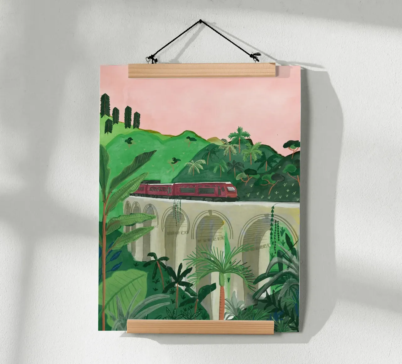Treno, Ponte a nove archi, Ella Badulla Sri Lanka Illustrazione poster da This Wild Soul - Illustration