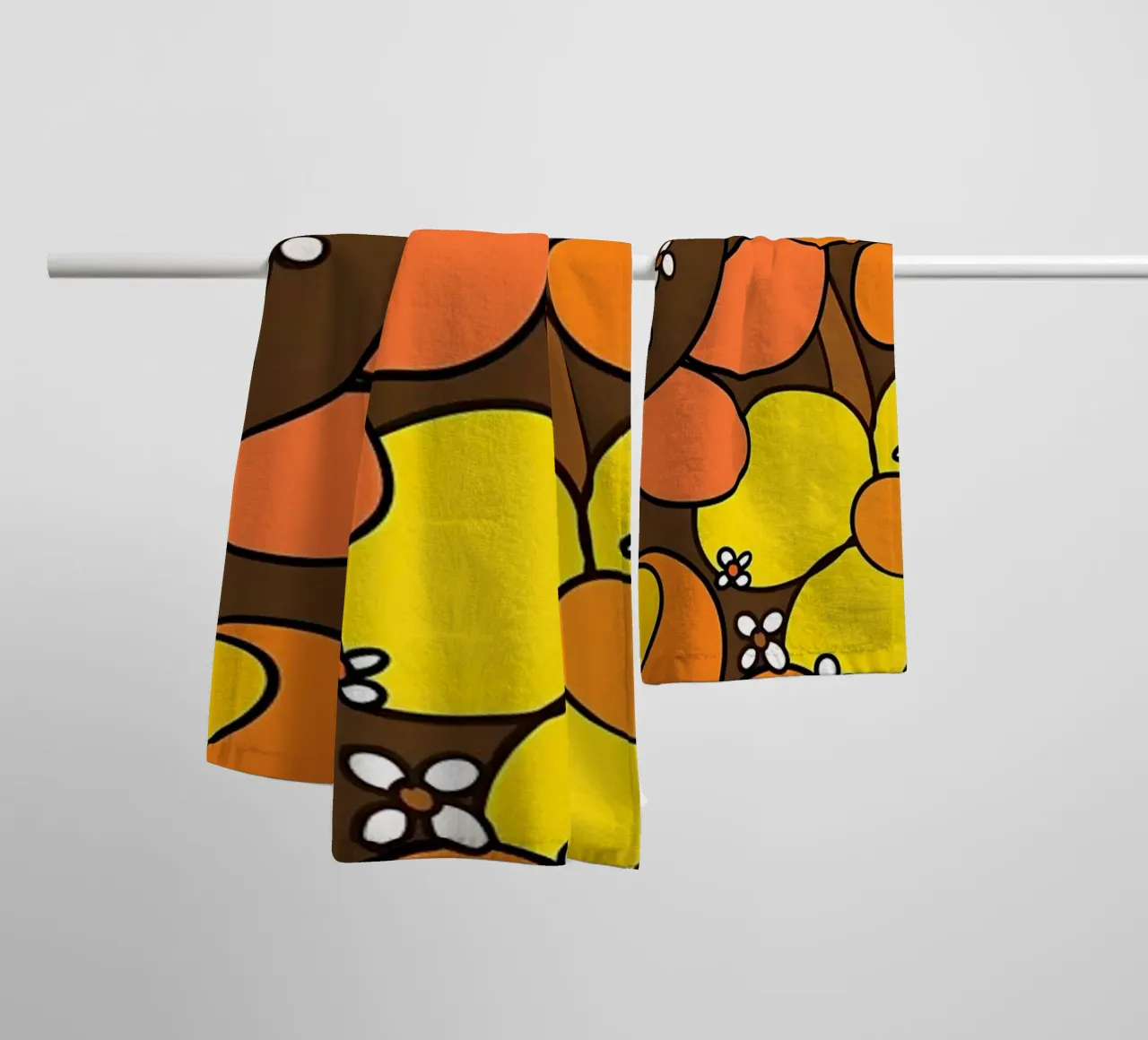 Fiori retrò anni '70 Glam 1 asciugamano da bagno da diedrich