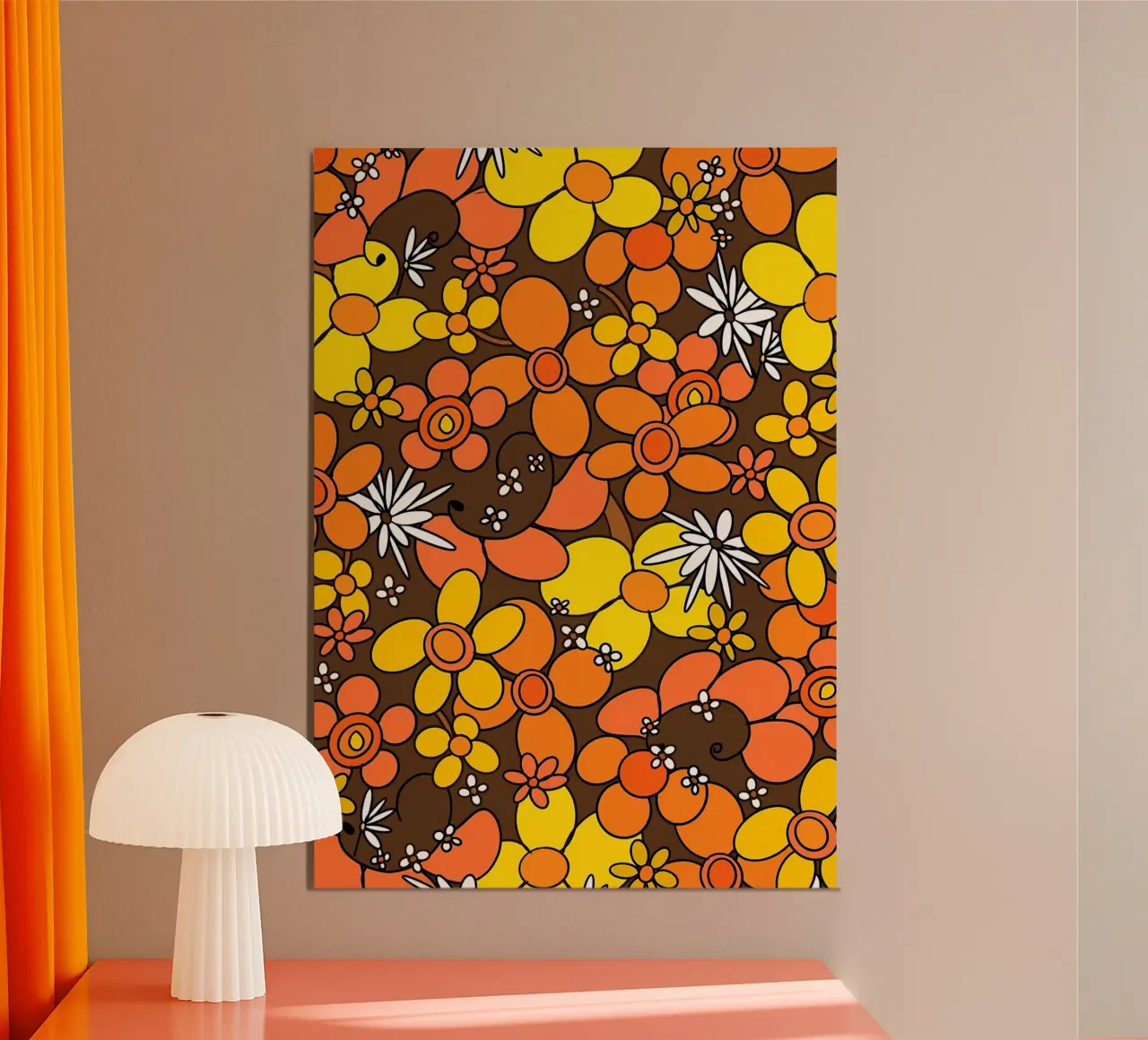 Fiori retrò anni '70 Glam 1 carta hahnemühle da diedrich
