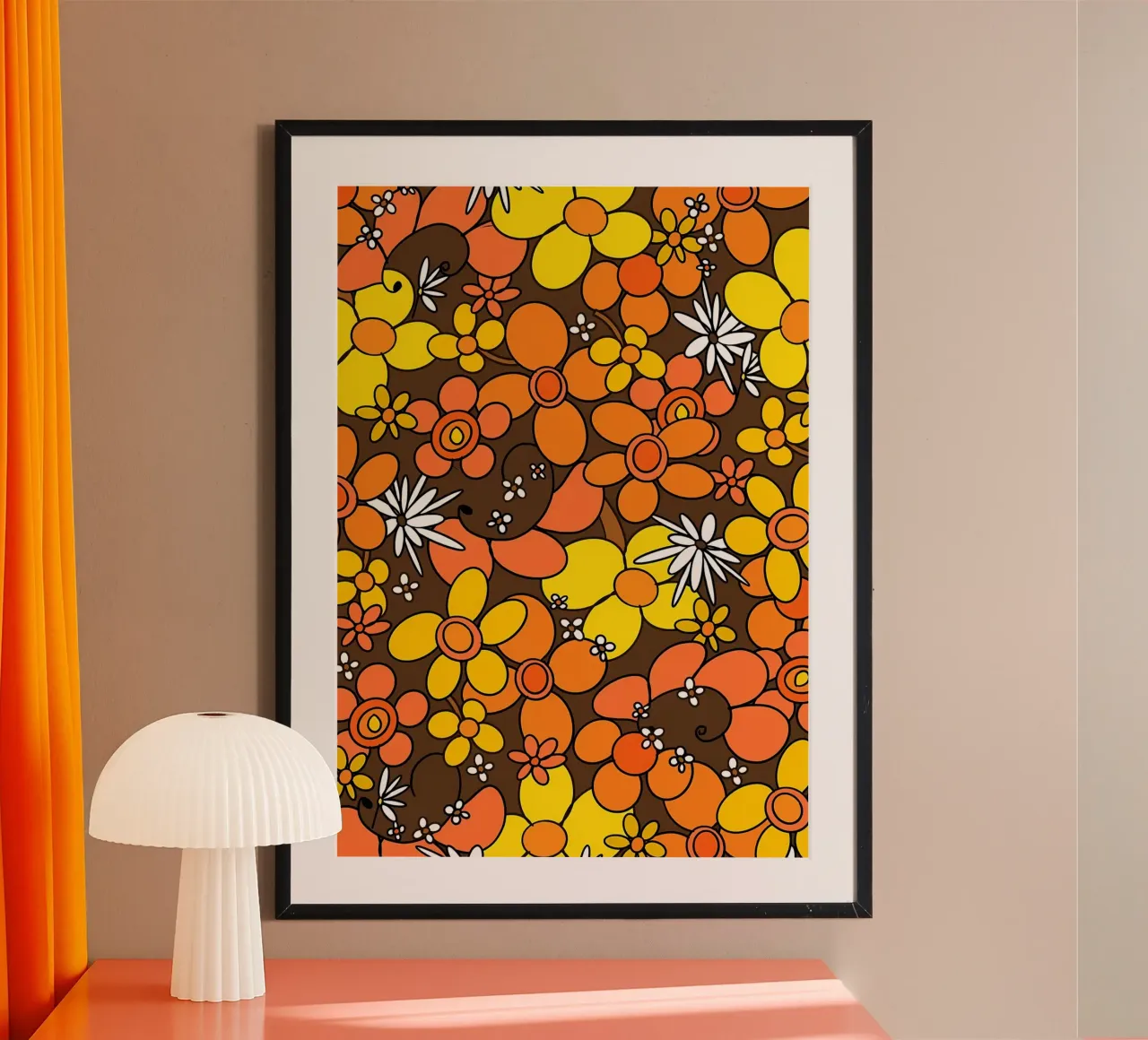Fiori retrò anni '70 Glam 1 carta hahnemühle da diedrich
