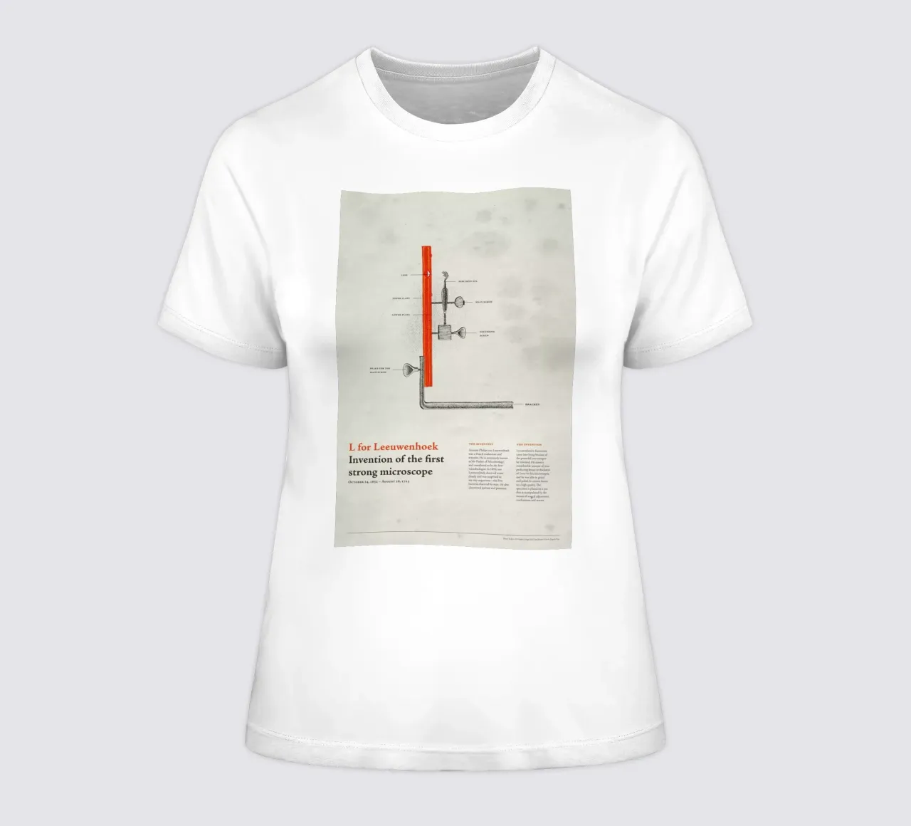 L for Leeuwenhoek t-shirt da donna da Khyati Trehan