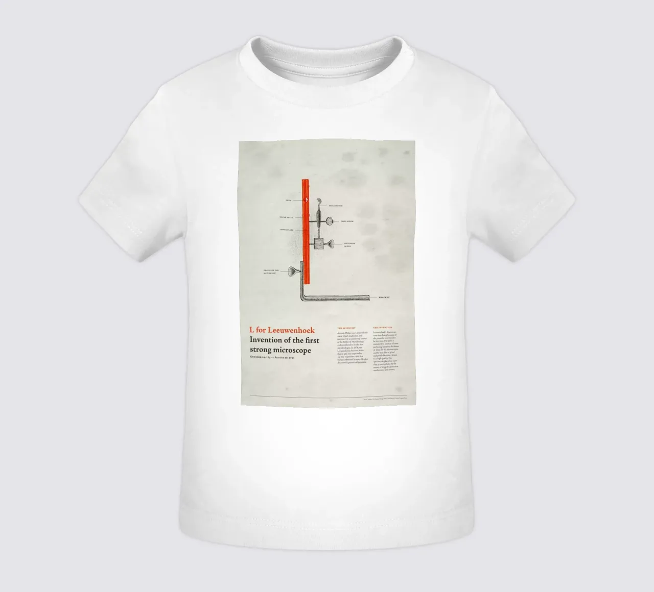 L for Leeuwenhoek maglietta neonato da Khyati Trehan