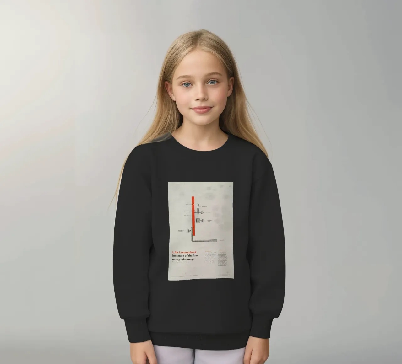 L for Leeuwenhoek felpa bambino da Khyati Trehan