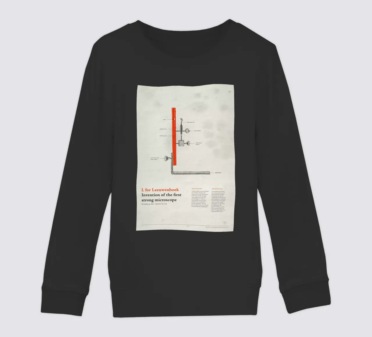 L for Leeuwenhoek felpa bambino da Khyati Trehan