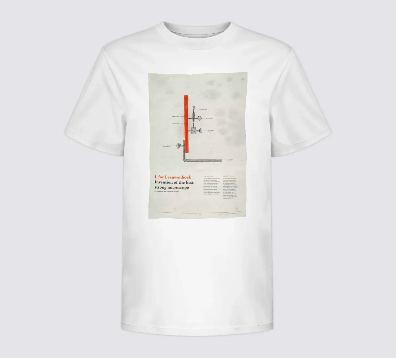 L for Leeuwenhoek t-shirt bambini da Khyati Trehan