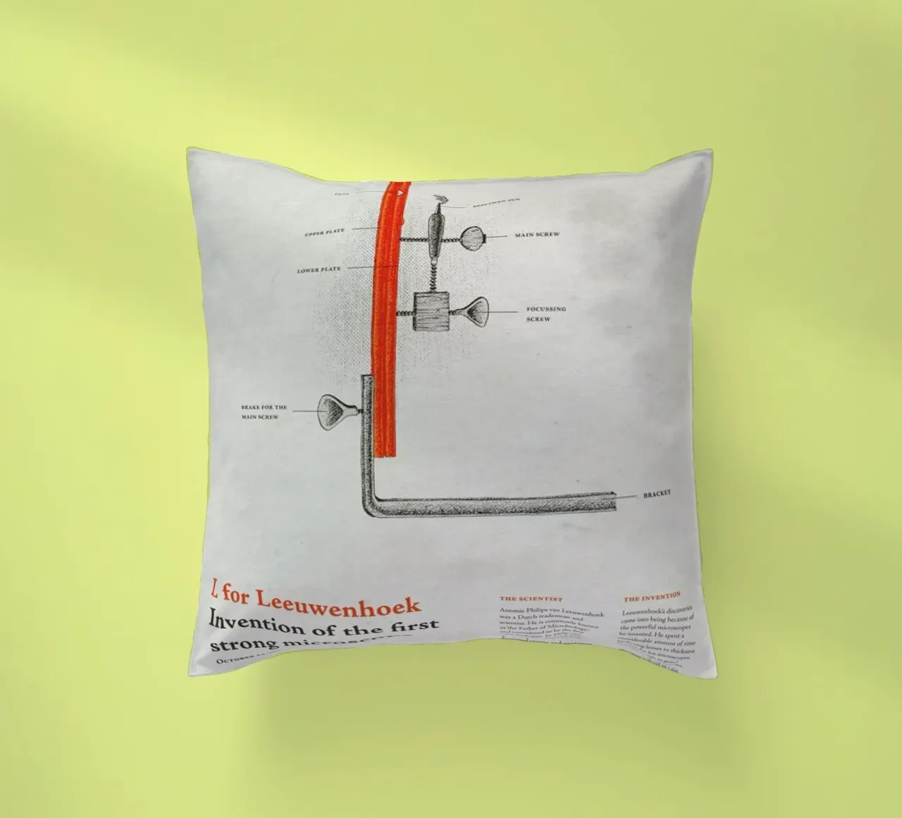 L for Leeuwenhoek cuscino da Khyati Trehan