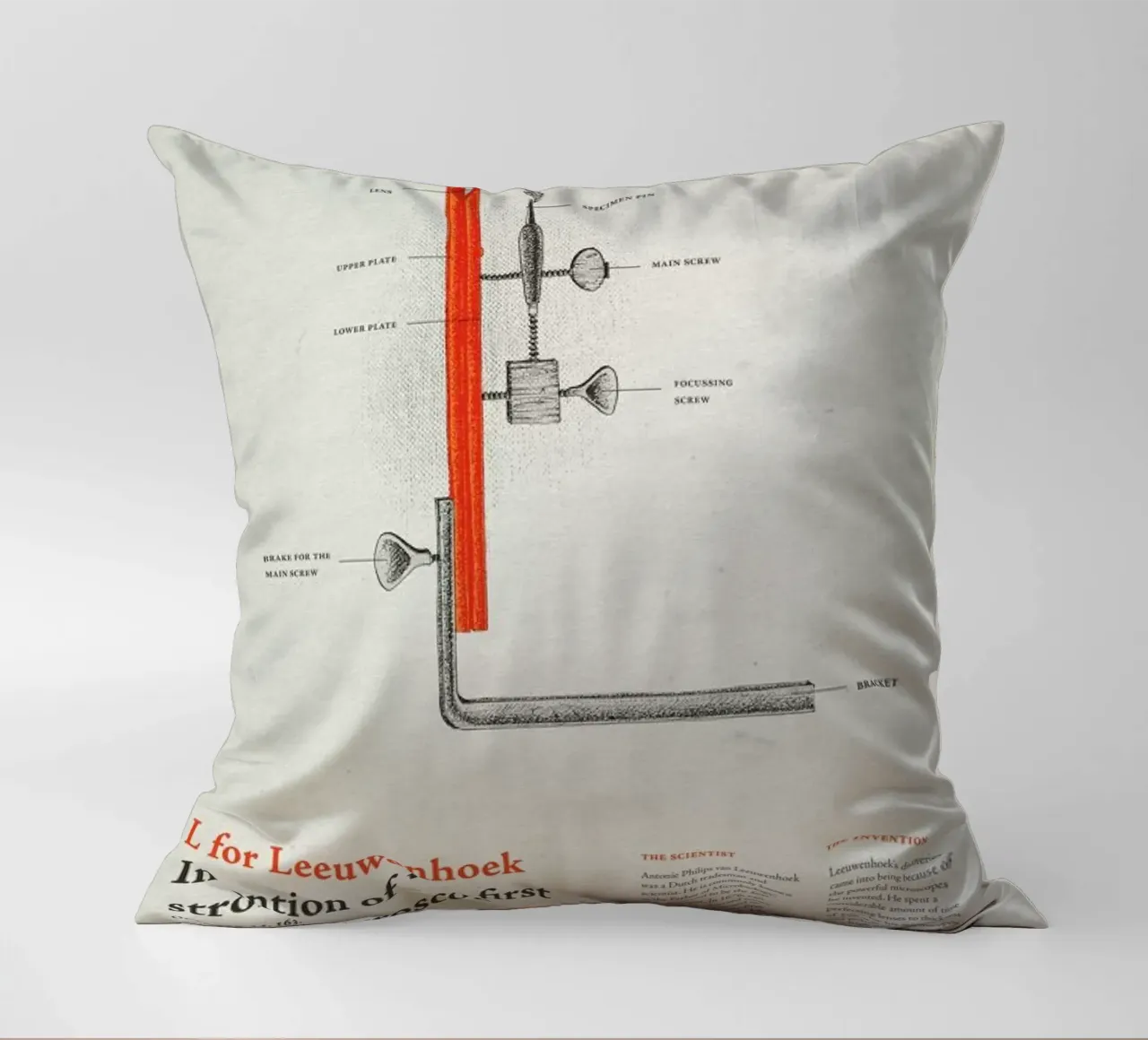 L for Leeuwenhoek cuscino da Khyati Trehan