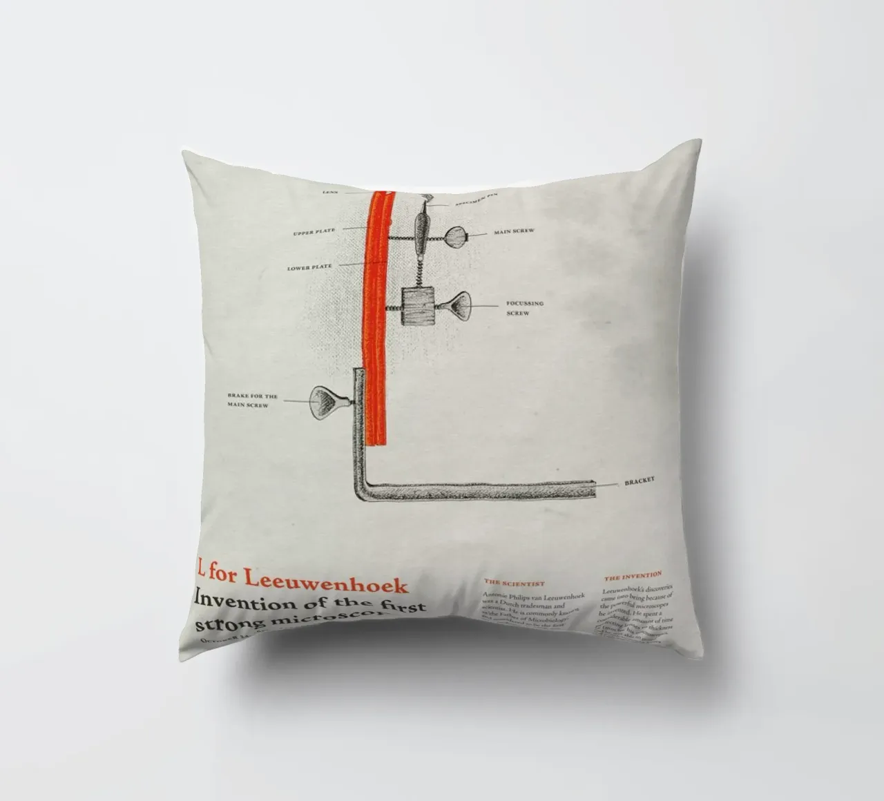L for Leeuwenhoek cuscino da Khyati Trehan