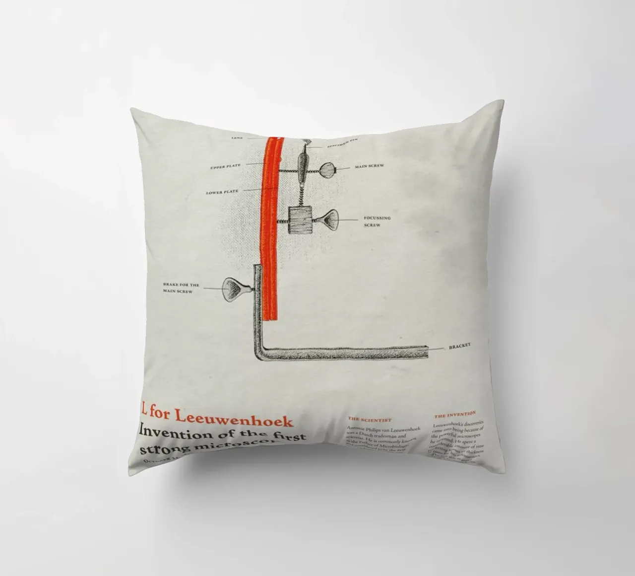 L for Leeuwenhoek cuscino da Khyati Trehan