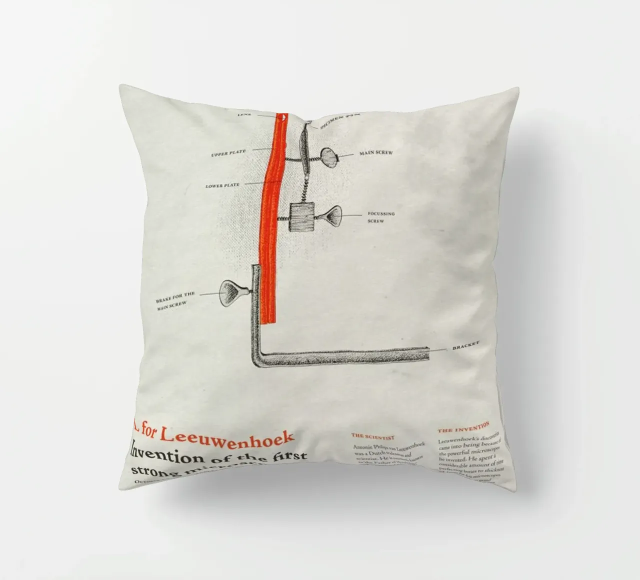 L for Leeuwenhoek cuscino da Khyati Trehan