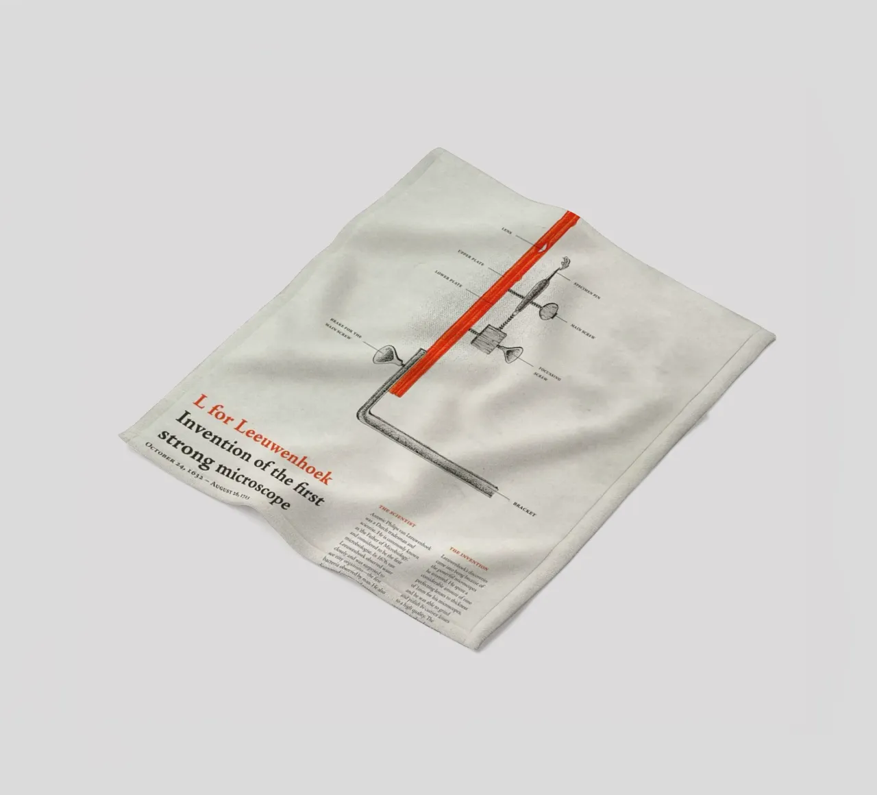 L for Leeuwenhoek coperta in pile da Khyati Trehan