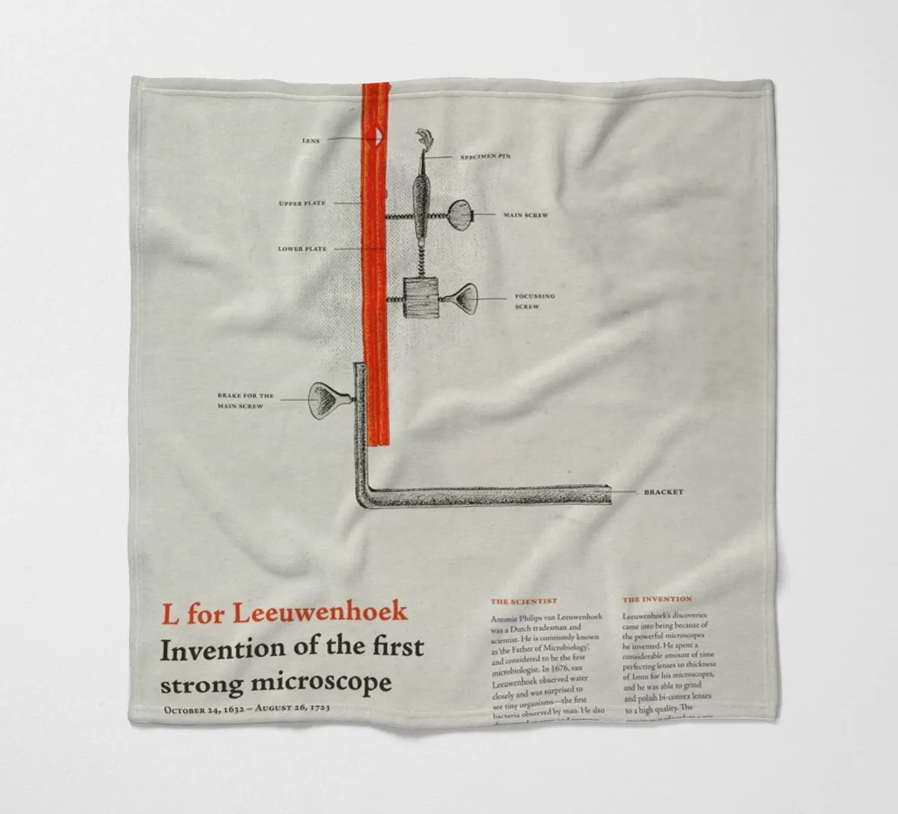 L for Leeuwenhoek coperta in pile da Khyati Trehan