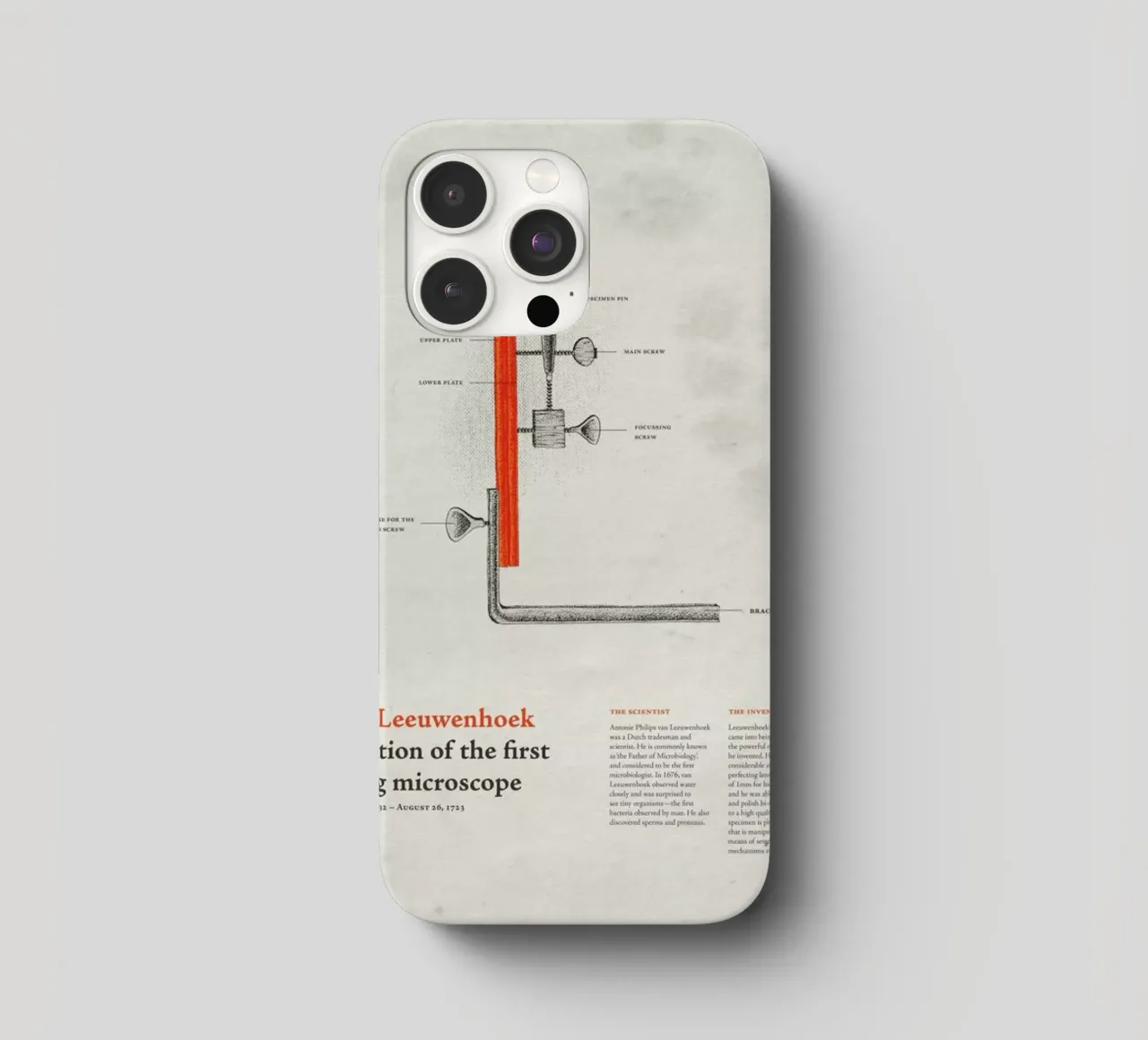 L for Leeuwenhoek cover iphone da Khyati Trehan