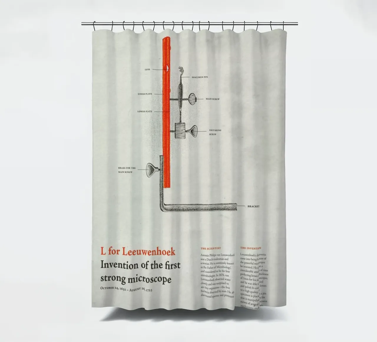 L for Leeuwenhoek Duschvorhang von Khyati Trehan