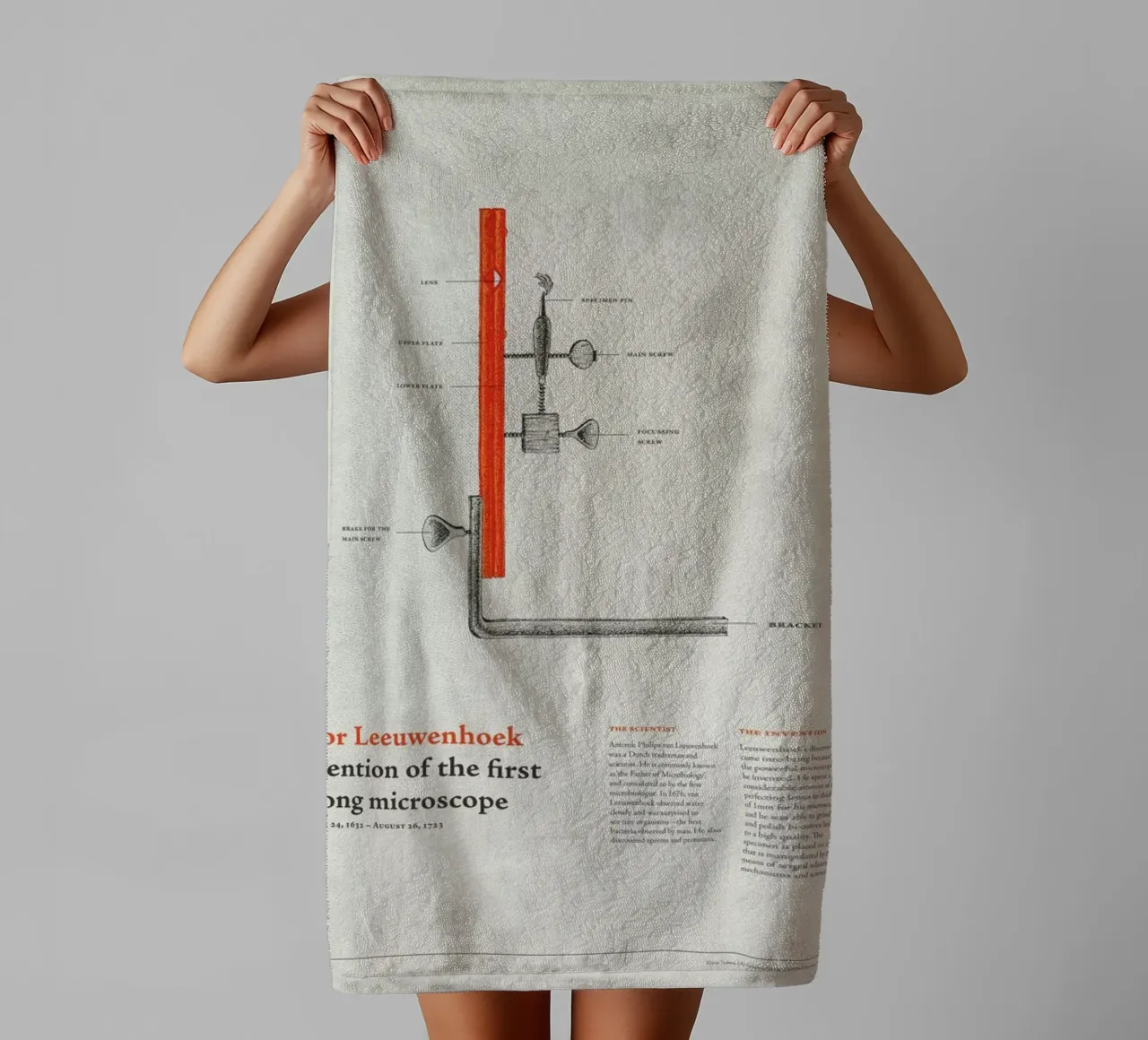 L for Leeuwenhoek Handtuch von Khyati Trehan