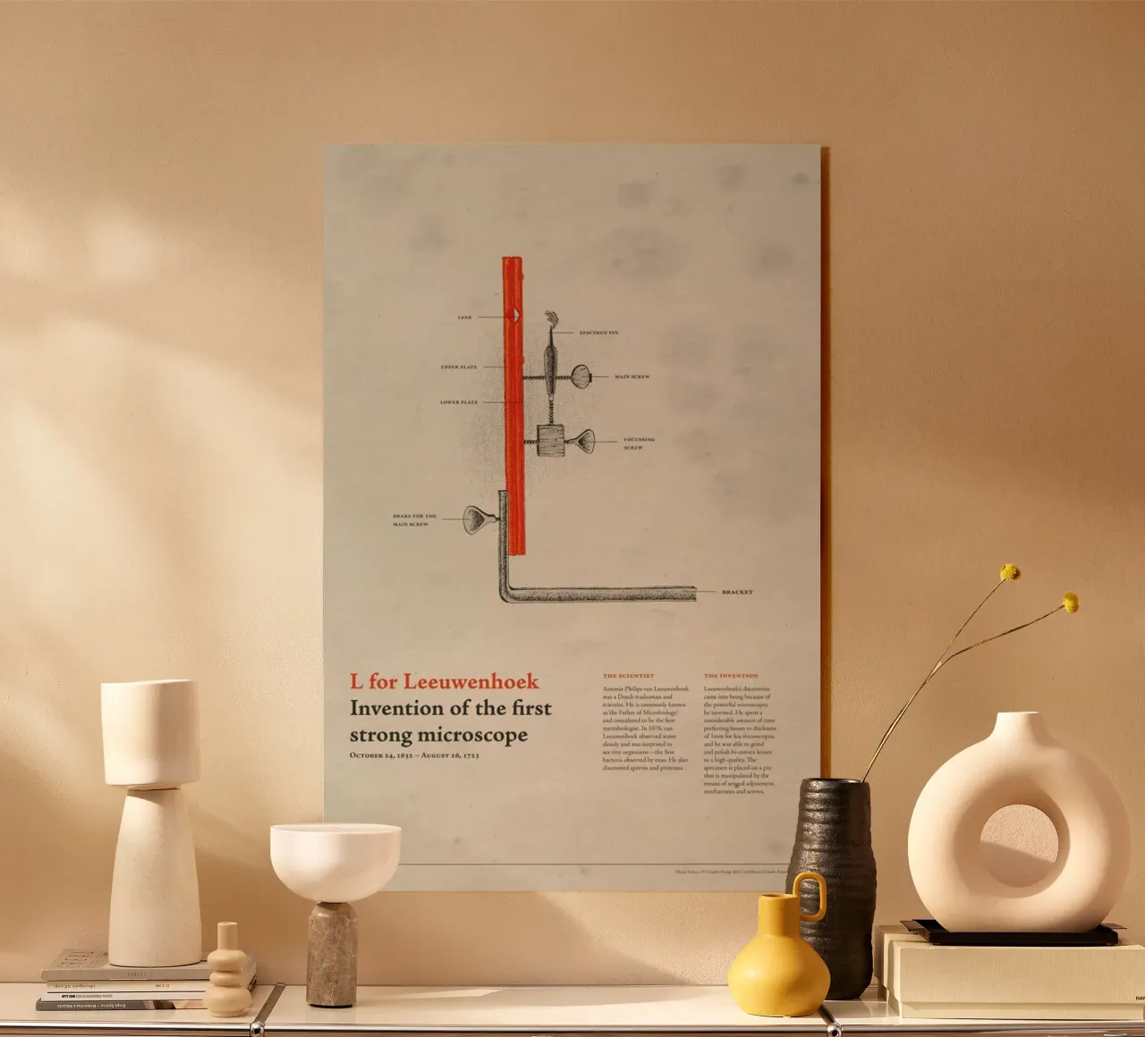L for Leeuwenhoek Acryl-Glas von Khyati Trehan