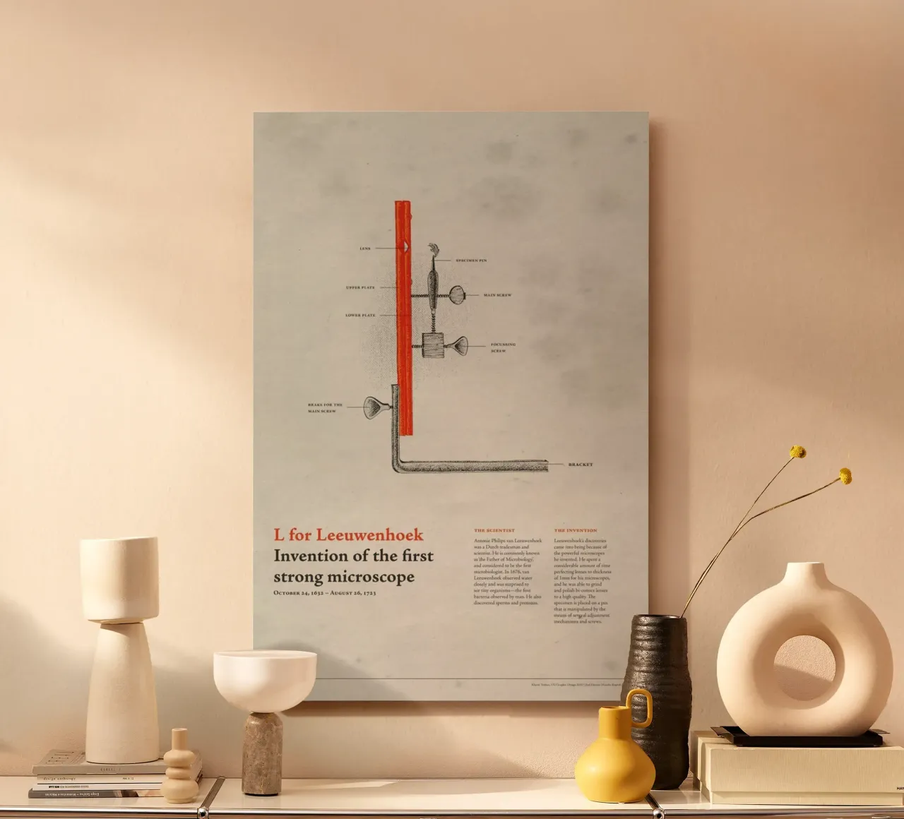 L for Leeuwenhoek alluminio dibond da Khyati Trehan