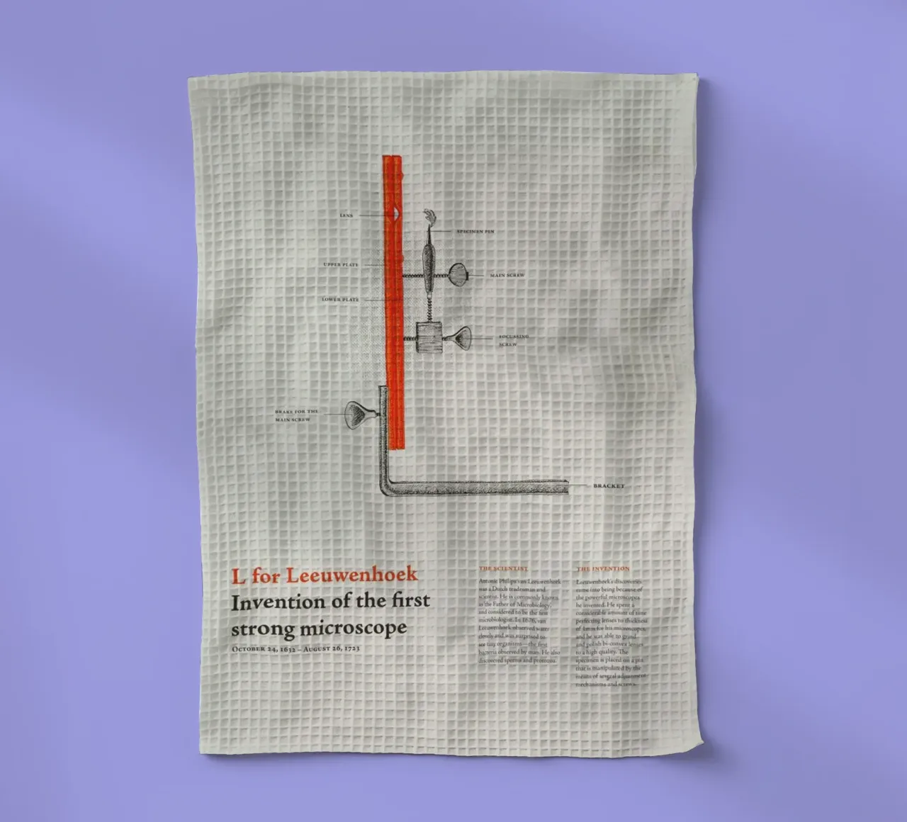 L for Leeuwenhoek Geschirrtuch von Khyati Trehan