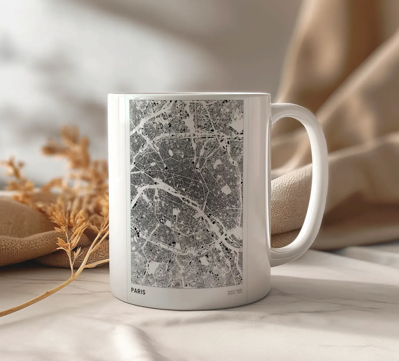 Paris ceramic mug by The Cartography Collection