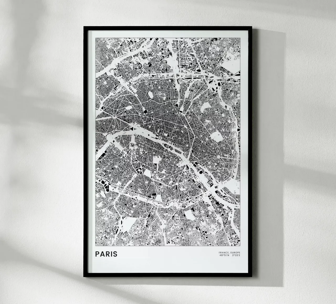Paris poster con telaio in plastica da The Cartography Collection