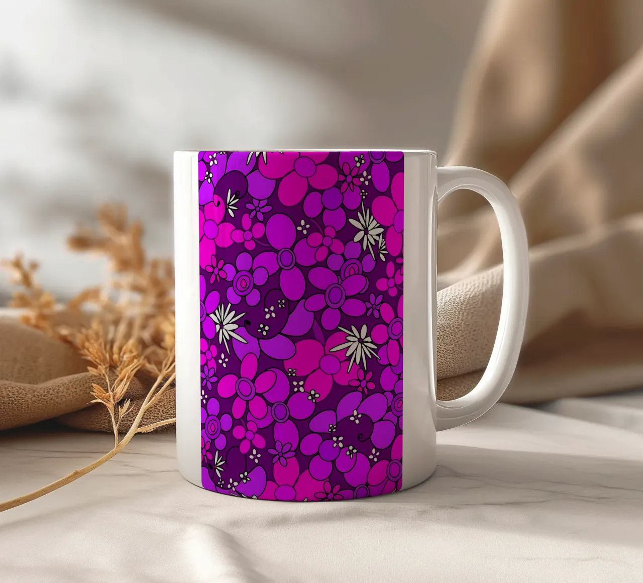 Fiori retrò anni '70 Glam 2 tazza in ceramica da diedrich