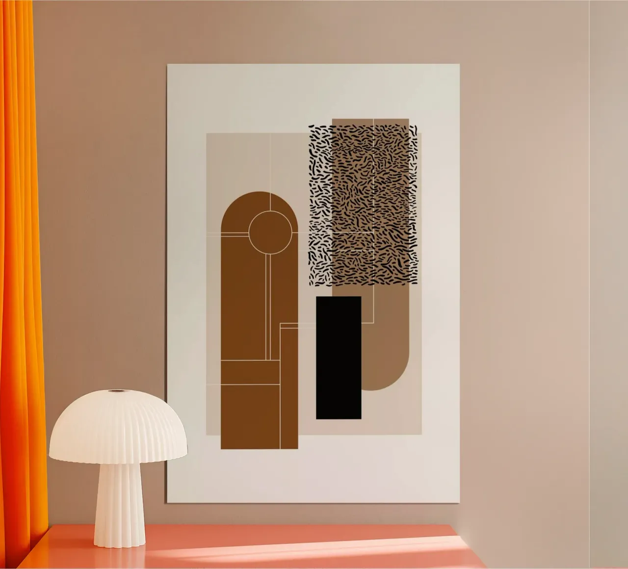 Beige & Brown poster con telaio in plastica da Nordic Creators