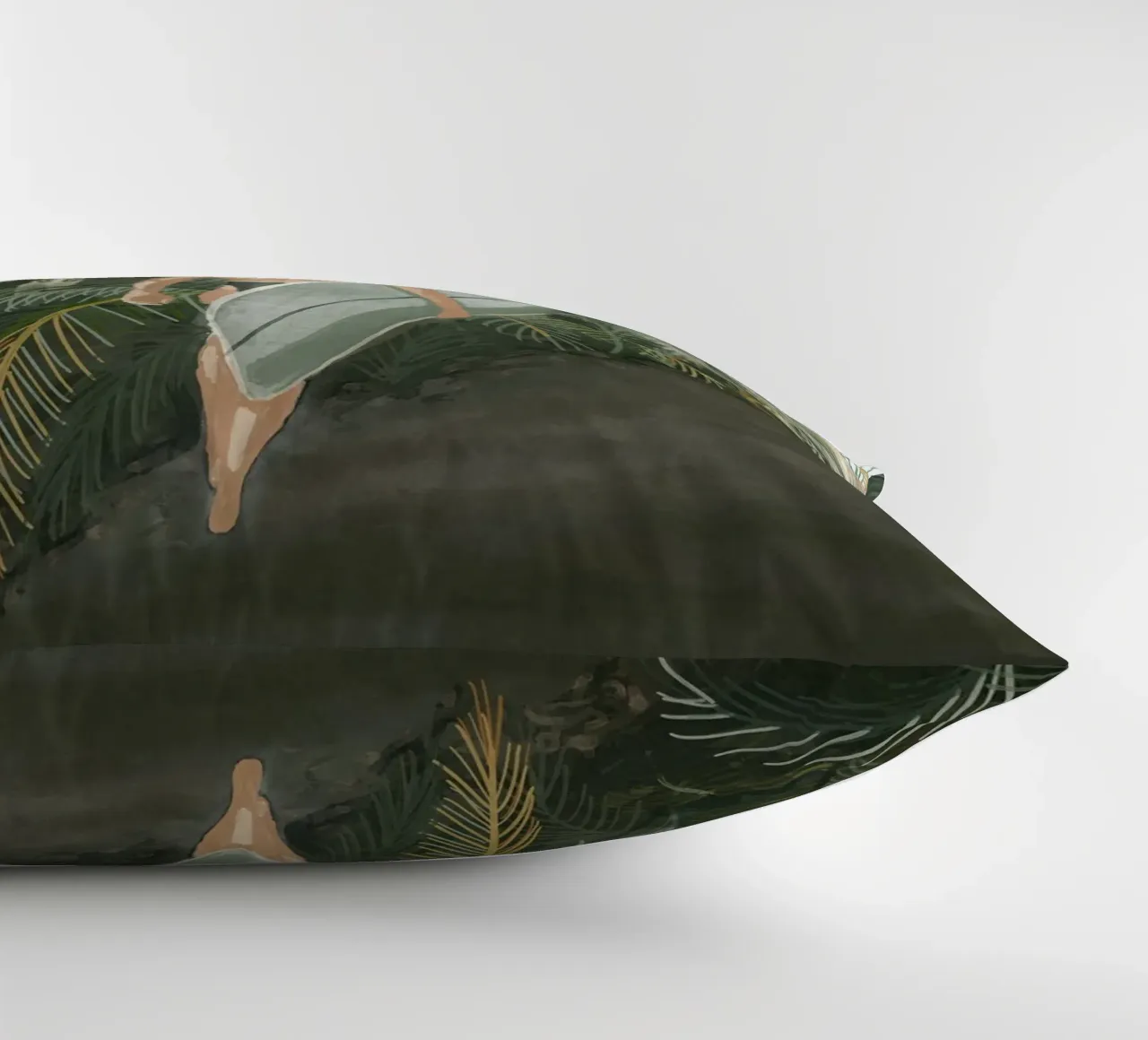 Surfeuse portant une planche de surf Route en palmier tropical - C coussin de This Wild Soul - Illustration