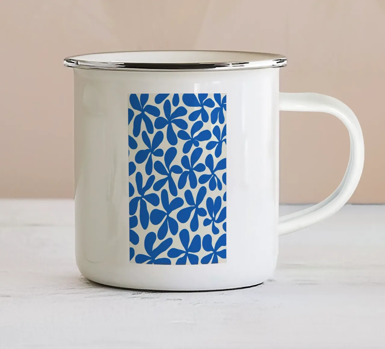 Fiore retrò minimalista 12 tazza in smalto da diedrich